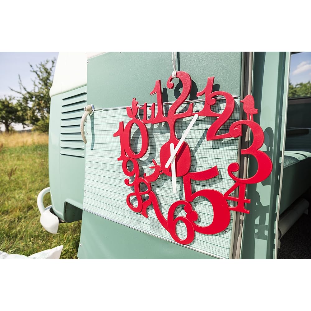 Koziol Wall Clock [pi:p] Raspberry KZ2327-583