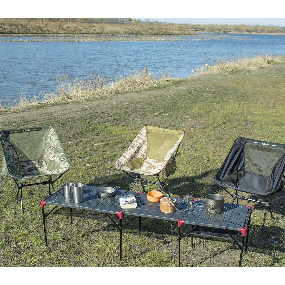 iClimb Outdoor Chair, Ultra Lightweight, Compact, Foldable Beach Chair with Storage Bag, Convenient to Carry, Fishing, Camping, Bag Packing, Hiking, Sports Day Concert