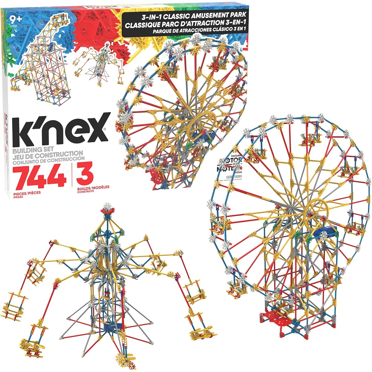 K'NEX Thrill Ride 3-in-1 Classic Amusement Park 17035 Authentic