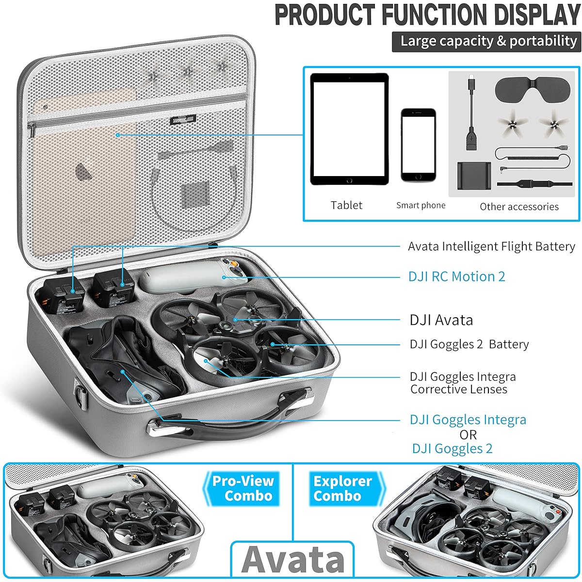 STARTRC Carrying Case for DJI Avata Pro-View Combo Accessories Portable Travel Bag for DJI Avata, DJI Goggles 2/Goggles Integra, DJI RC Motion/RC Motion 2