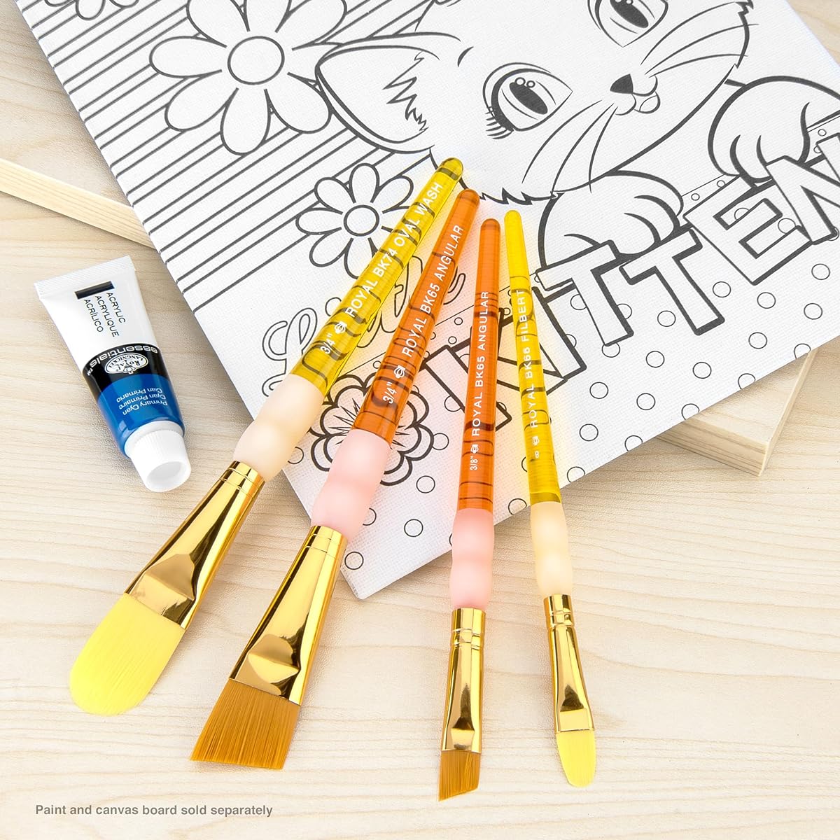 Royal & Langnickel, Big Kid's Choice Brush Set, 4-Piece Variety Set, Round & Flat (BK684)