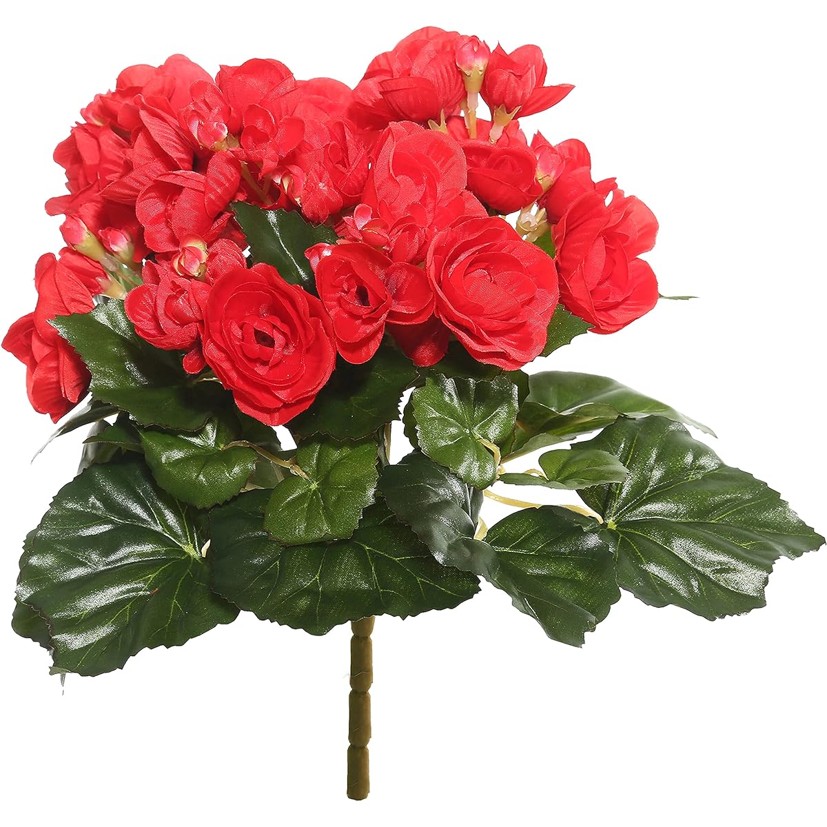 Vickerman Everyday Artificial Red Begonia Bush 9.5" Length - Premium Faux Floral Decor for Weddings and Everyday Arrangements - Maintenance Free Flowers