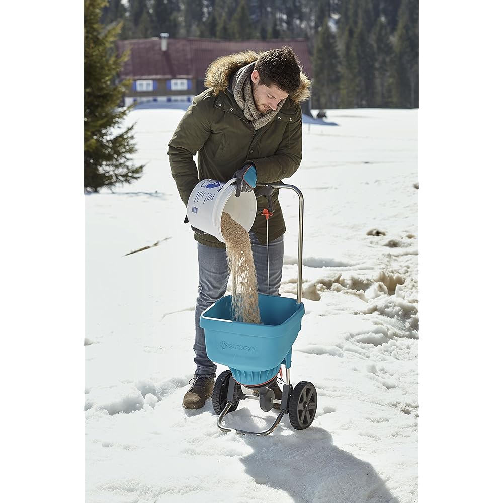 GARDENA Spreader XL Size Capacity 18L Spreading Width 1.5m to 6m [For Spreading Snow Melting Agents, Fertilizers, and Sand] [Perfect for Even Spreading] [German Gardening Brand] 436-20