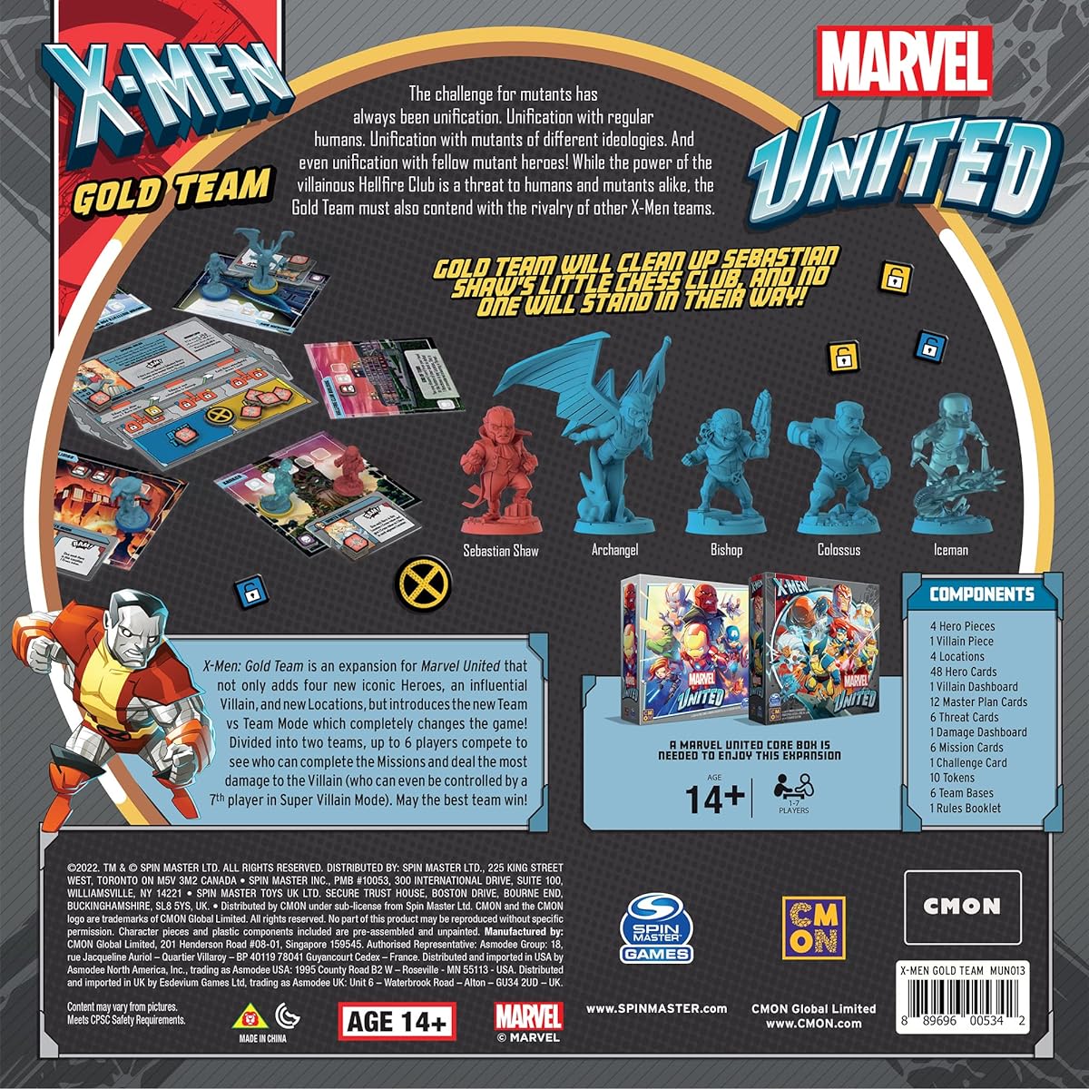 CMON Marvel United X-Men Gold Team Expansion | Tabletop Miniatures Game | Strategy Game | Cooperative Game for Adults and Kids | Ages 14+ | 1-7 Players | Average Play Time 40 Minutes | Marvel United X-men Gold Team (English edition) by CMON