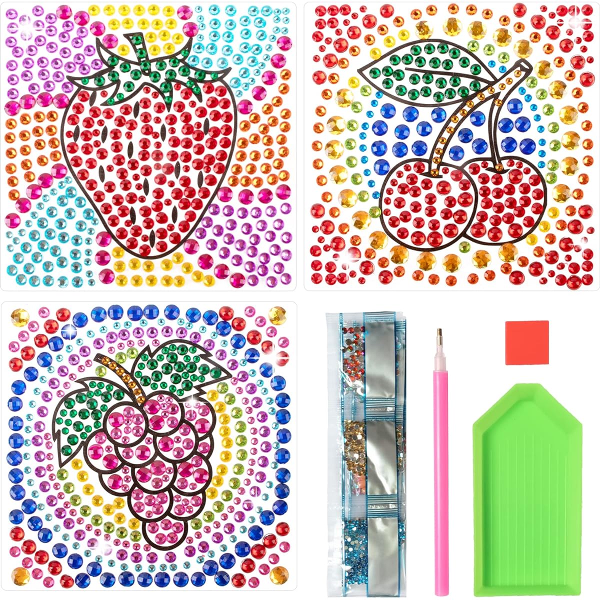 antor Window Art Crafts for Girls Ages 8-12, 3 Sheets Gem Stickers DIY Window Gem Art Kit Kids Boys DIY Art Birthday Gifts, Best Christmas Birthday Gifts for Teens Ages 6-12