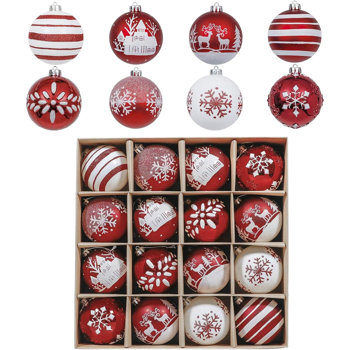Valery Madelyn Christmas Balls 8cm 16pcs Green