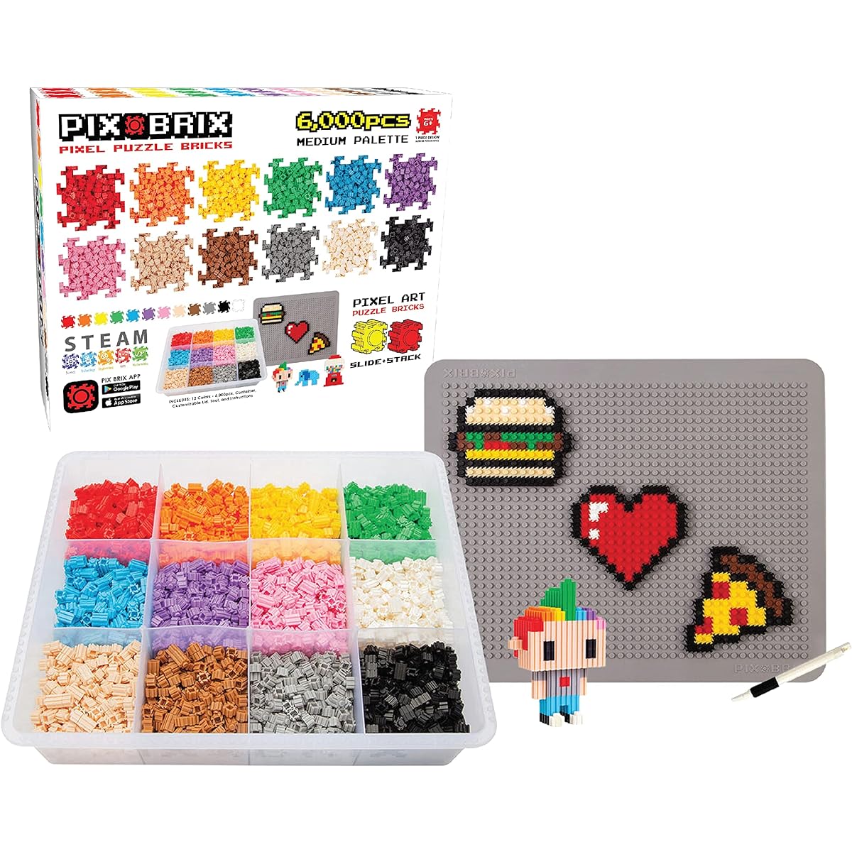 Mixed Puzzle Bricks, 6000 Piece (Medium)