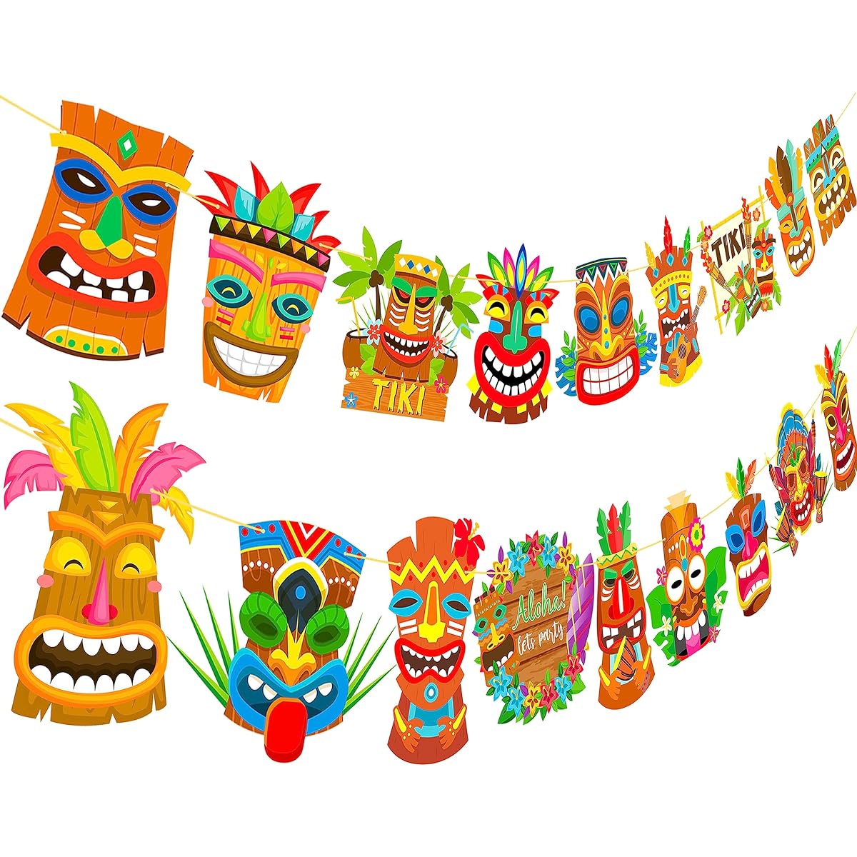 Hawaii Party Tiki Statue Banner Decoration