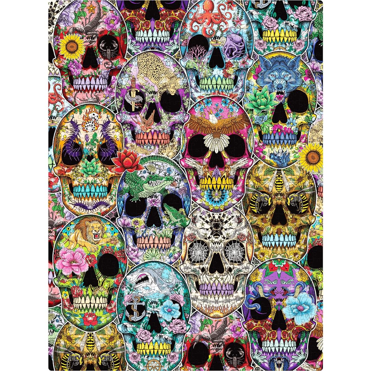 TAOZI&LIZHI Jigsaw Puzzle for Adults 1000 Pieces Halloween Puzzle Picture Family Decor Day of the Dead (Sugar Skull) Party Supplies Unique Christmas Birthday Gifts for Kids and Teens