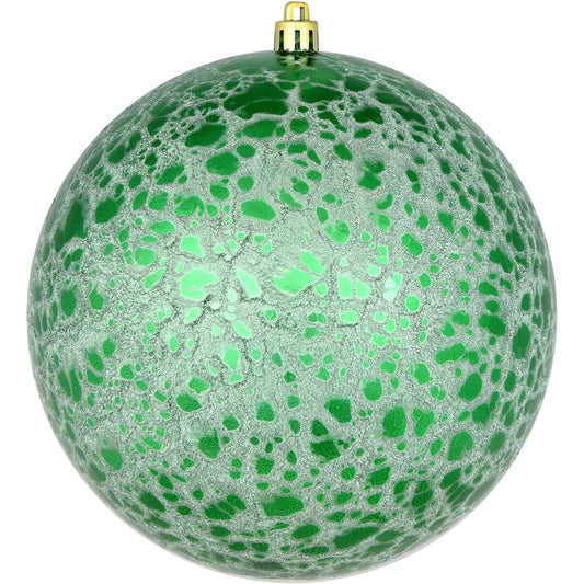Vickerman 4" Green Crackle Ball Ornaments, Bag of 6