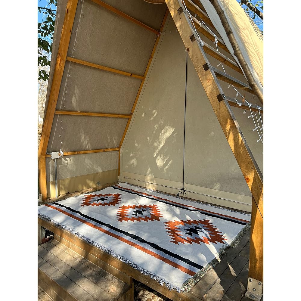 Peel Forest Camping Ortega Pattern Native Pattern Blanket Moroccan Rug Mexican Rug, Picnic Outdoor (160X220cm)...