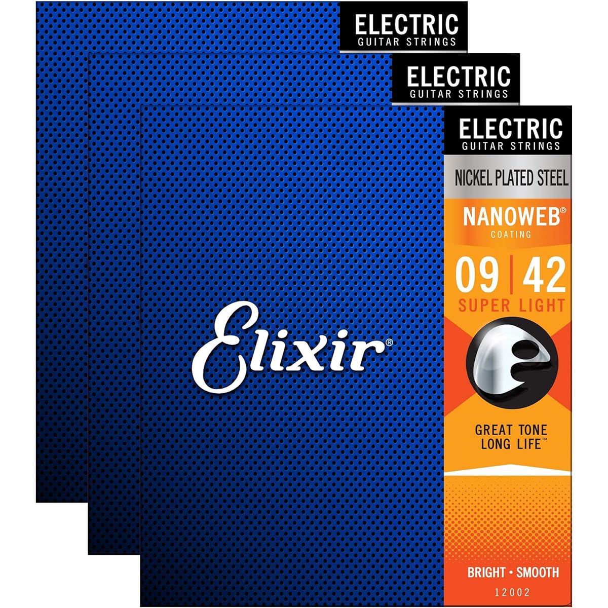 Elixir 12002 Electric Nano Super Light 9-42 (3 pack set)