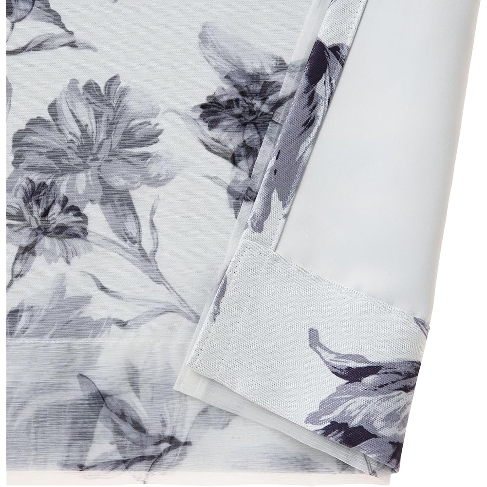 Francfranc Lilia Double Curtain Gray H135×W100cm (Lace & Drape