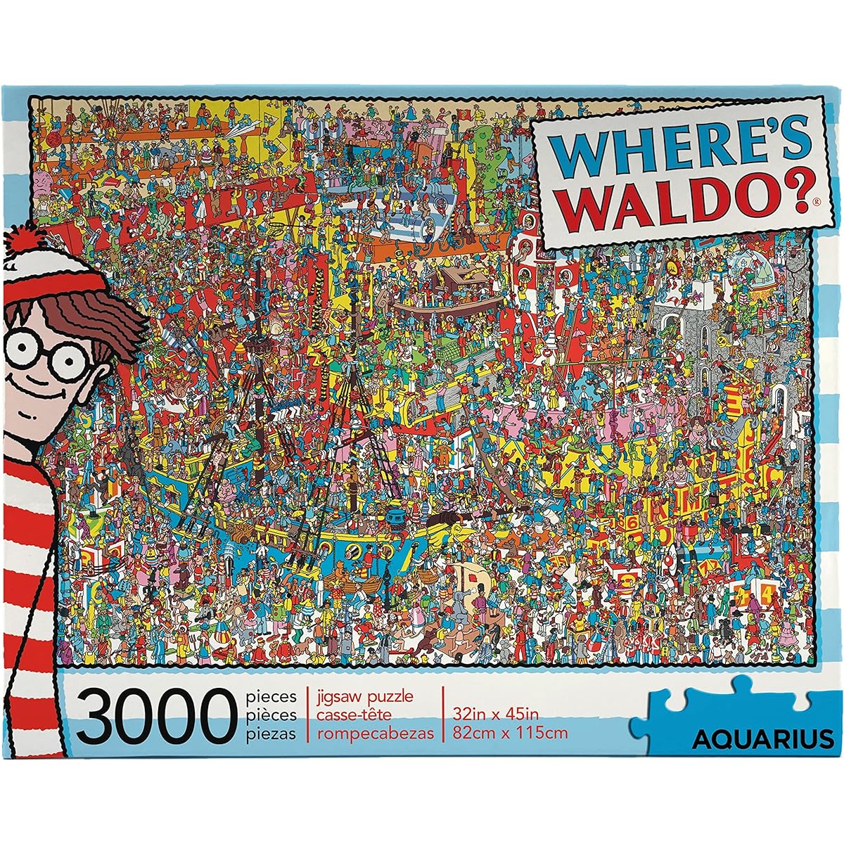 Aquarius Where's Waldo (3000 Piece Jigsaw Puzzle) - Officially Licensed Where's Waldo Merchandise & Collectibles - Glare Free - Precision Fit - 32 x 45 Inch