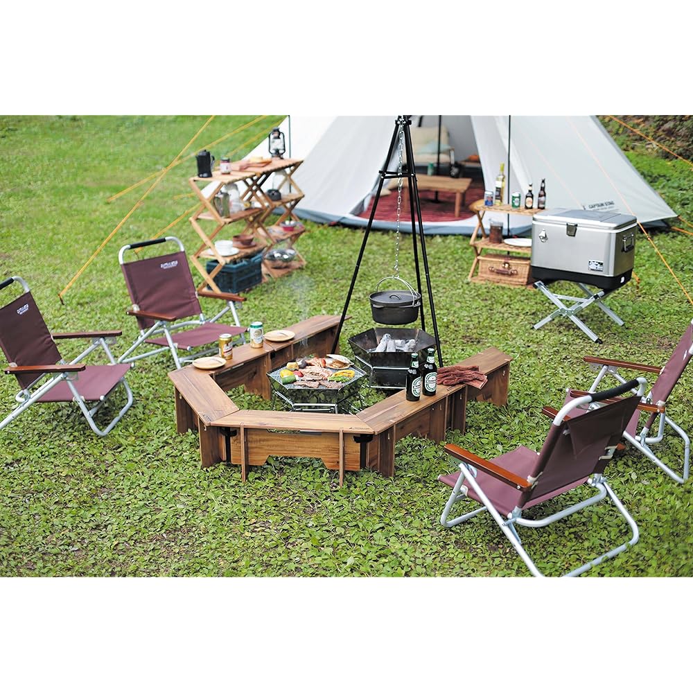 CAPTAIN STAG Table Hexa Grill Table Set with Storage Bag CS Classics UP-1038