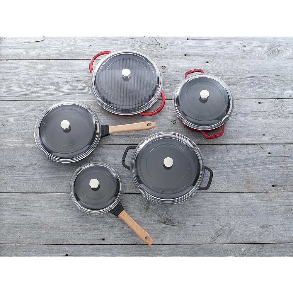 staub "Dome Glass Lid 24cm" Frying Pan Lid [Authorized Japanese Product] Staub Domed glass lid 40501-024