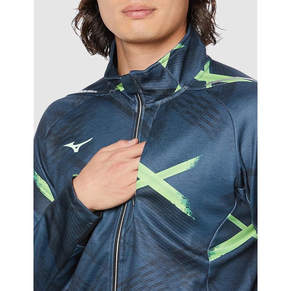 [Mizuno] Training Wear Stretch Warm-up Jacket Synergy Design Player-linked Pattern Outerwear Jersey Sports 32MC2001