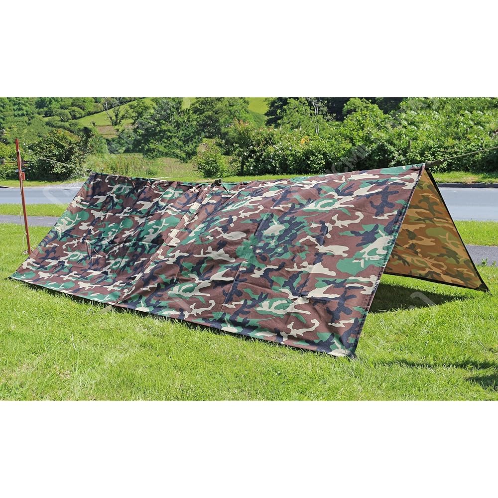 MIL-TEC Tarpaulin Waterproof Ground Sheet Tarp 300 x 220 cm - BW FLECKTARN Camo Camouflage