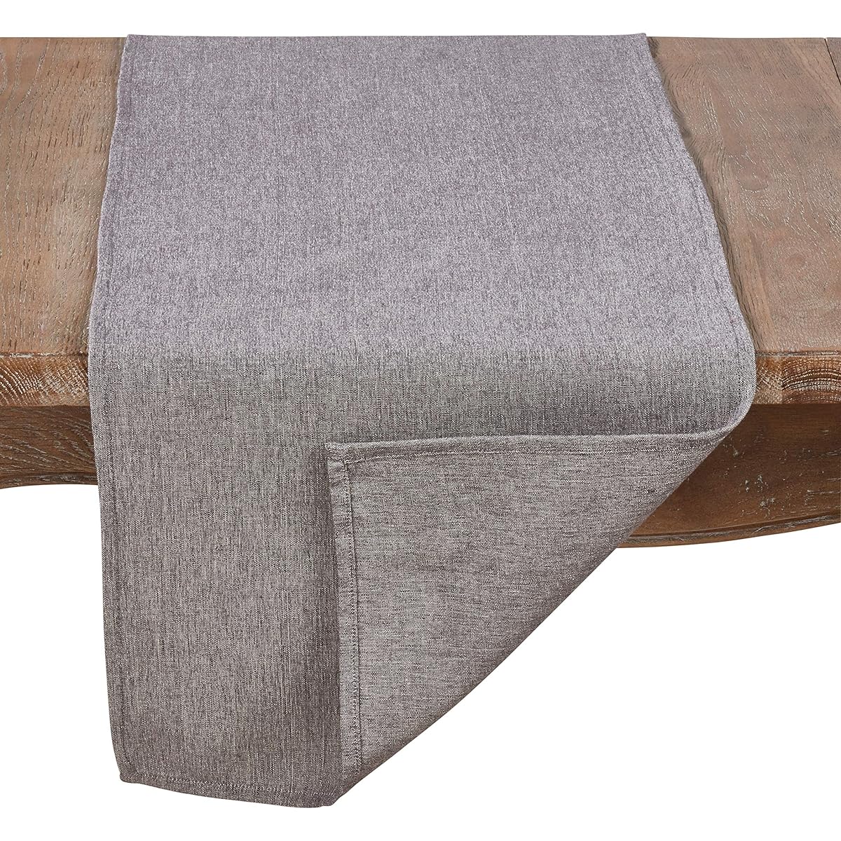 Fennco Styles Table Runner Decorative Classic Solid Grey 100% Cotton