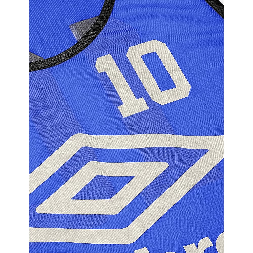 [Umbro] Bibs Set of 10, Numbered, with Bag, Soccer, Futsal, Basketball, Practice, Club Activities, Unisex BLU FREE