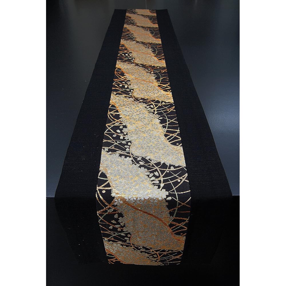 [Prepackaged] Boxed Japanese pattern Japanese style table runner Gorgeous like an obi Create a modern Japanese look for parties and events Table coordination Obi style Made in Japan Gift for overseas 150 x 30 cm (Miyabi)