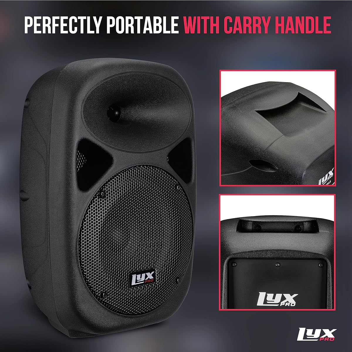 LyxPro 10" Passive DJ PA Speaker System XLR 1/4 Speakon Connection Daisy Chain Compatible 8 Ohm Lightweight Stand Mountable