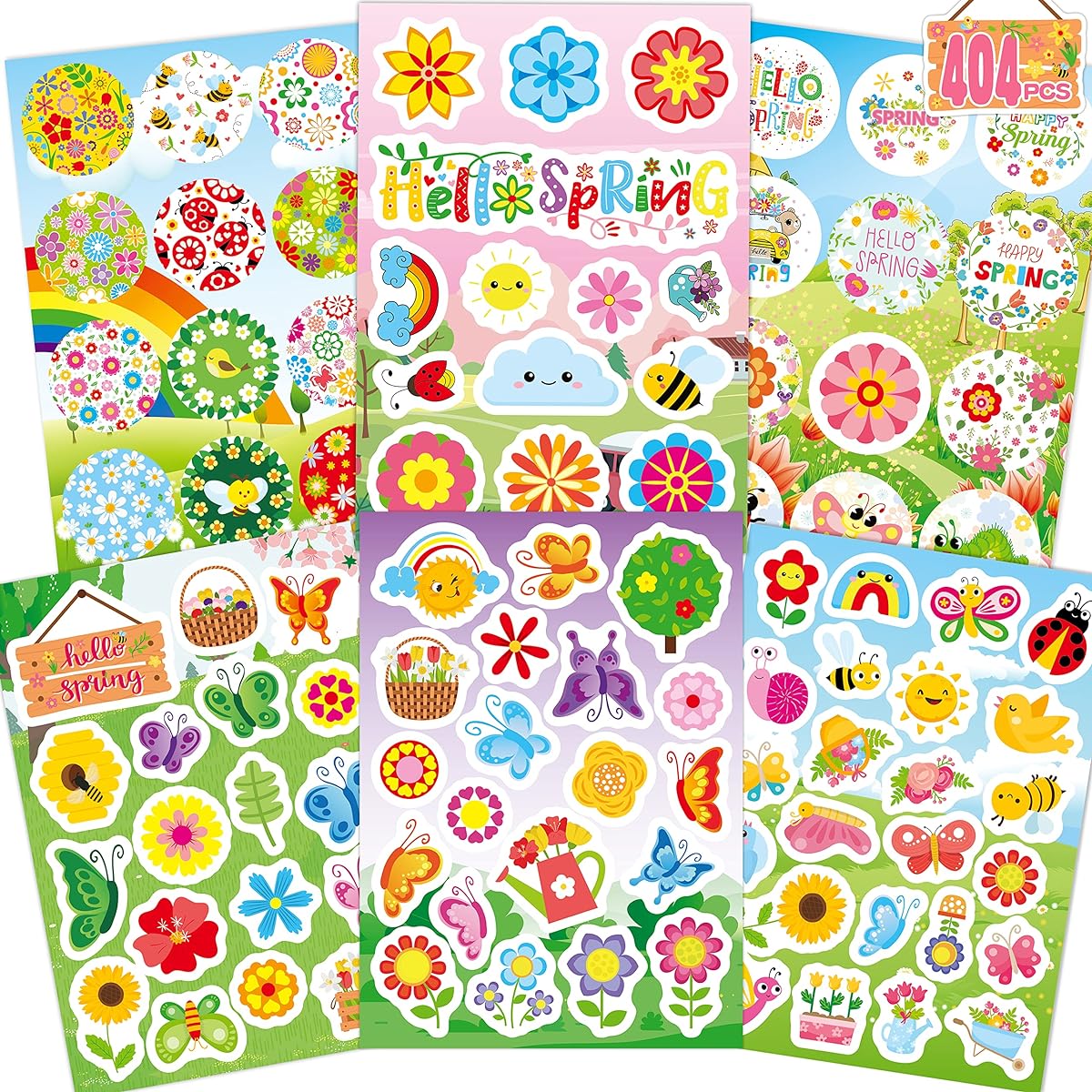 MISS FANTASY Spring Stickers for Kids Colorful Flower Stickers Bulk Purchase