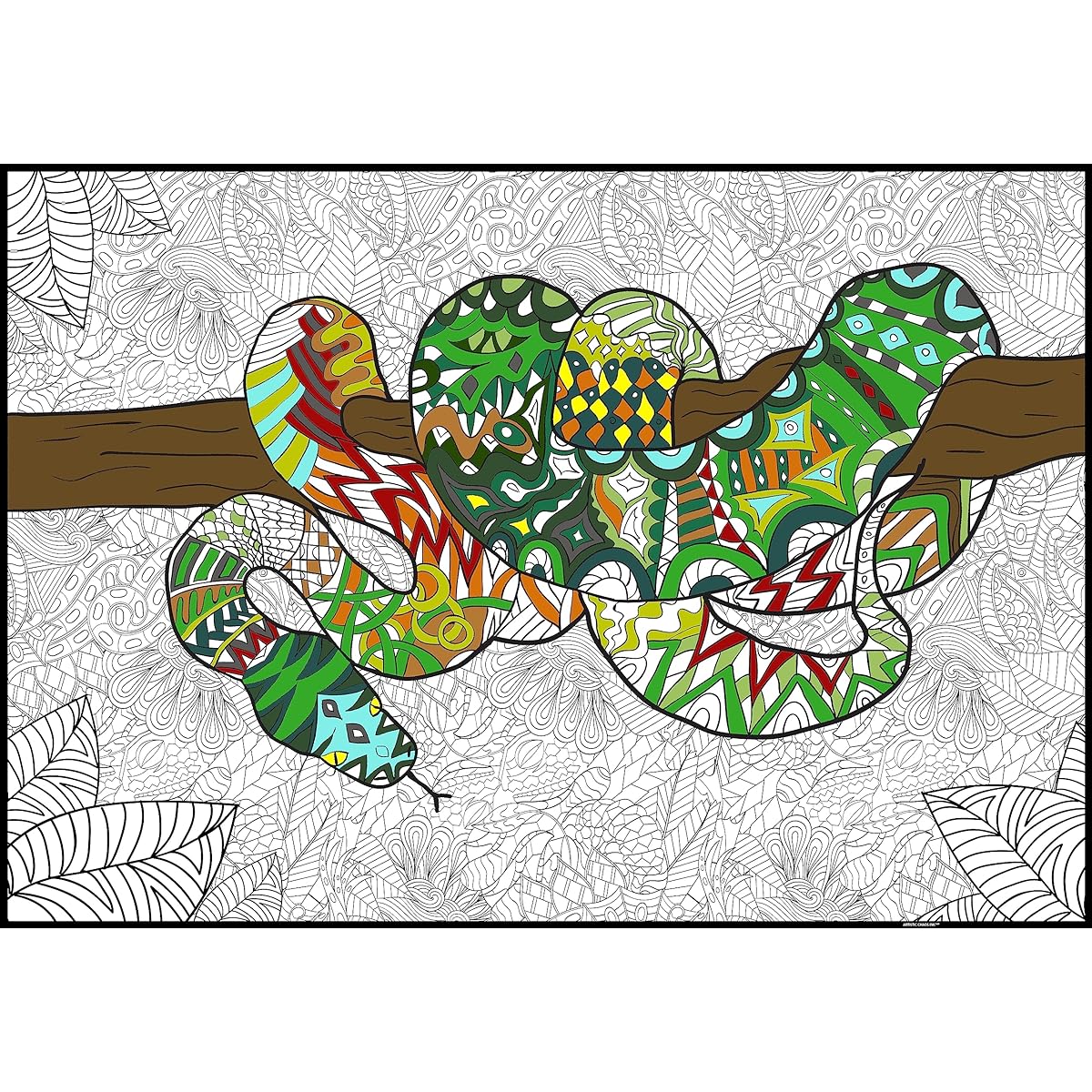 Artistic Chaos Ink Giant Coloring Posters Made in the USA - Rolled, Not Folded - Huge Coloring Pages - Perfect Craft and Drawing Roll for School, Parties, Activities (42" x 30", Snake)