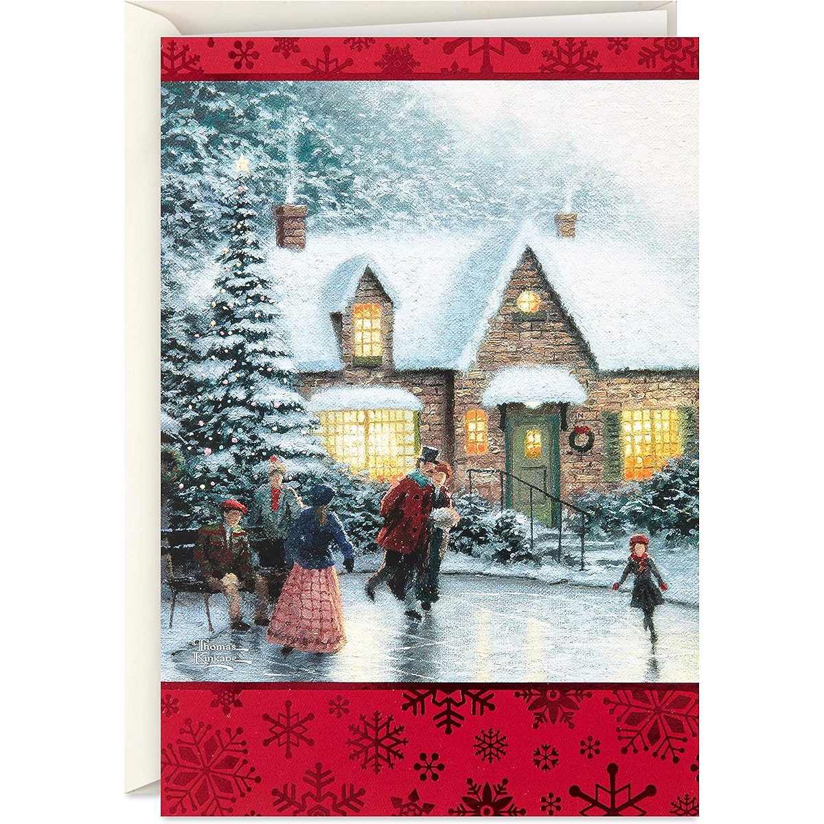 Hallmark Thomas Kinkade Christmas Cards Boxed Ice Skates (40 Cards and Envelopes)