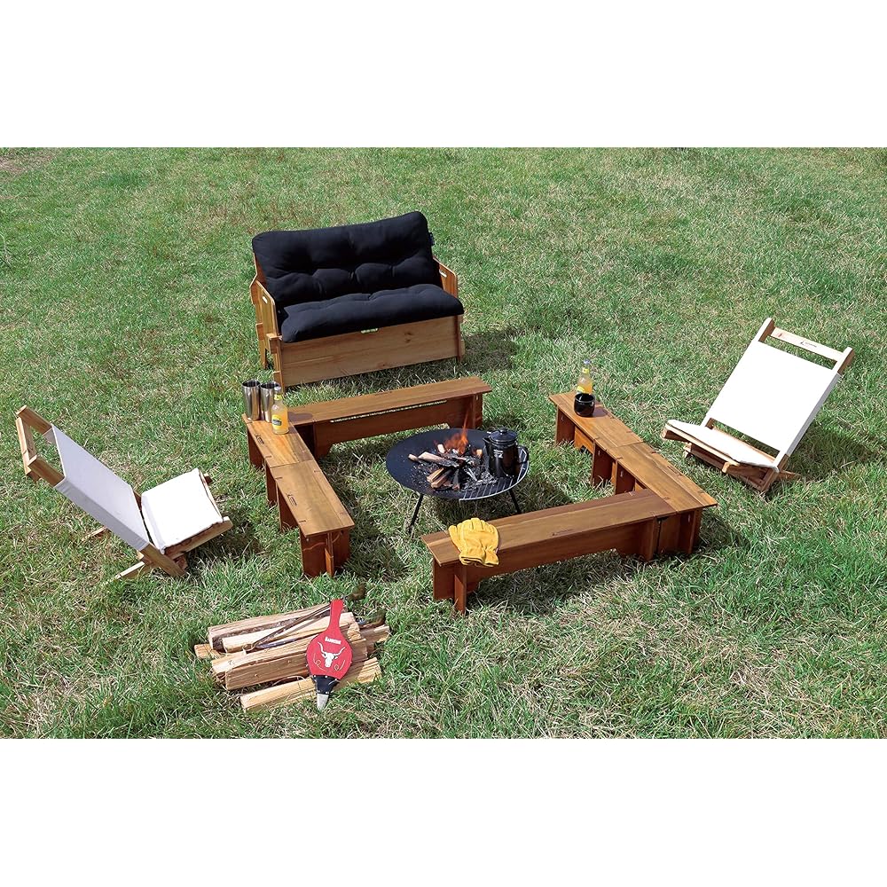 CAPTAIN STAG Table Fire Grill Table Set 6P with Storage Bag CS Classics UP-1048