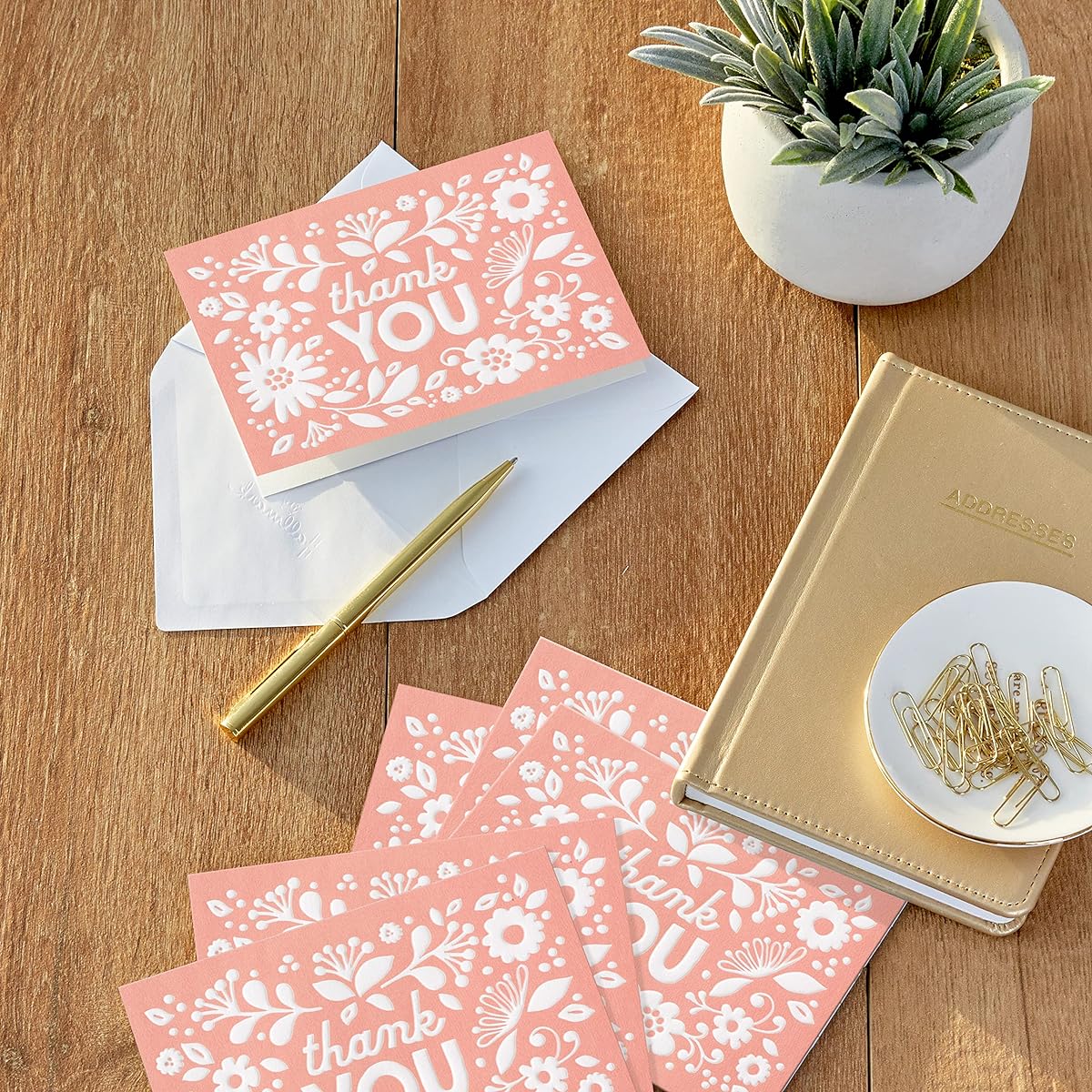Hallmark Thank You Card Pack with Pink Rustic Flowers (20 Thank You Notes and Envelopes for Baby Showers, Weddings, and All Occasions)