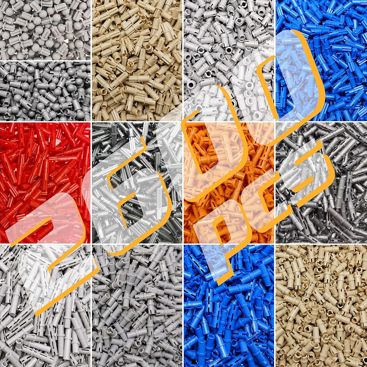 ASTEM Technic Parts Small Particles Technology Loose Parts Compatible with Lego Block Shaft Pin Bolt 2600 EV3 Black Tight Pin Friction Pin