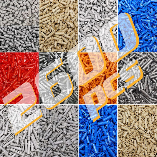 ASTEM Technic Parts Small Particles Technology Loose Parts Compatible with Lego Block Shaft Pin Bolt 2600 EV3 Black Tight Pin Friction Pin