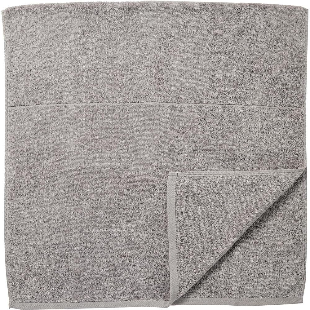 MUJI Plump Pile Bath Towel, Set of 4, 60 x 120cm, Light Gray/Soft 83429553