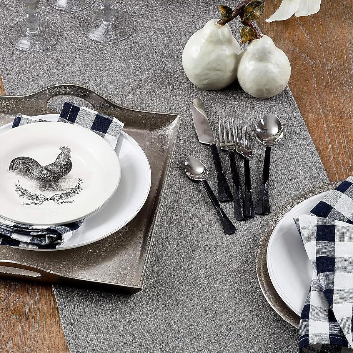 SARO LIFESTYLE 4866.GY1672B Gris Design 100% Cotton Plain Gray Runner 16" x 72"