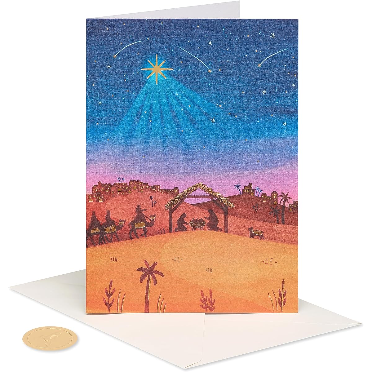 Papyrus Religious Christmas Cards with Envelopes, God Bless You, Nativity (14 Cards)
