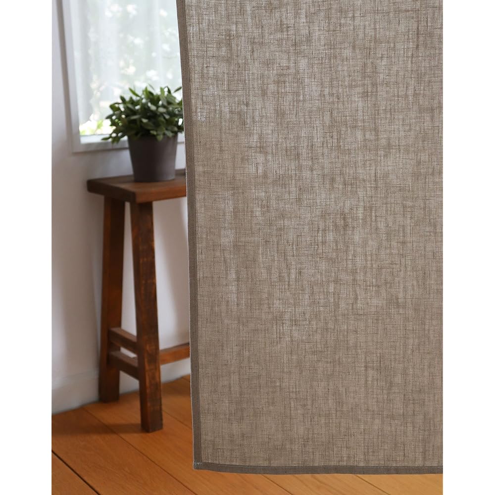 NEXT Curtain Linen Gray Beige Approx. Width 85cm x Length 170cm 100% Linen Plain Long Length