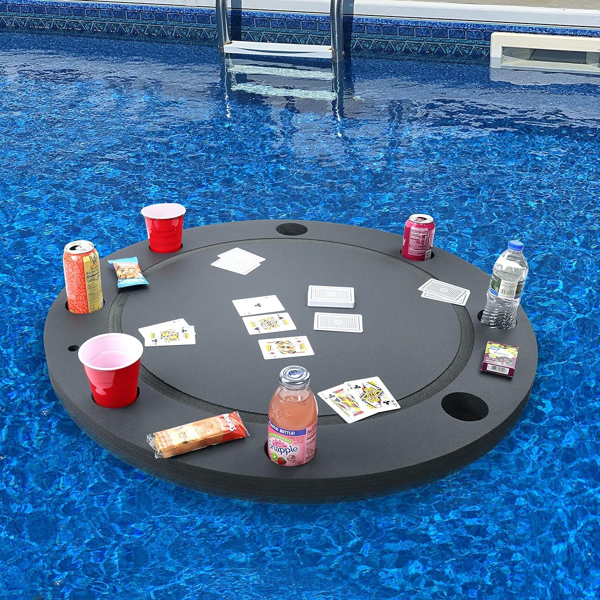 Bowhead Whale Floating Game or Card Table Tray for Pool or Beach Party Float Lounge