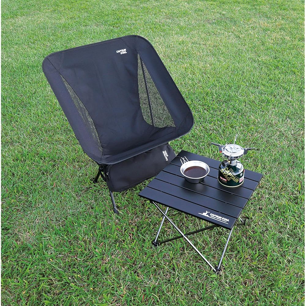 CAPTAIN STAG Outdoor Table Aluminum Roll Table Foldable with Storage Bag Trekker UC-518/UC-563