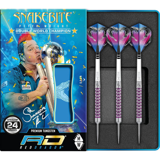 RED DRAGON Peter Light Snake Viper 24g Tungsten Dart Set with Flight and Stem