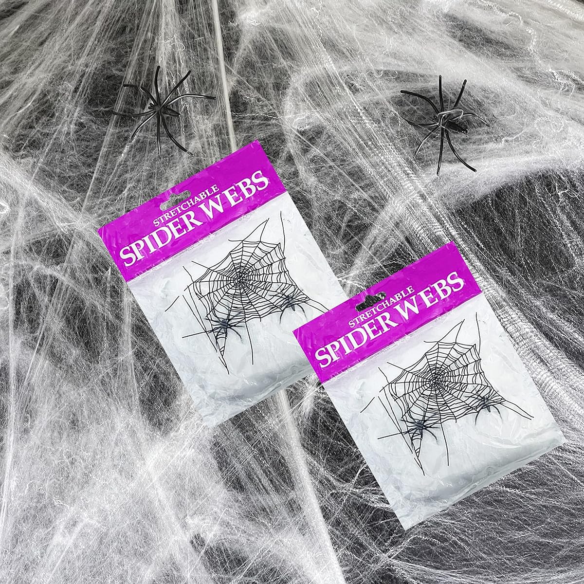 Spider Web Halloween Spider Web Decorations Indoor & Outdoor Spooky Party Favors Supplies (Pack of 6)