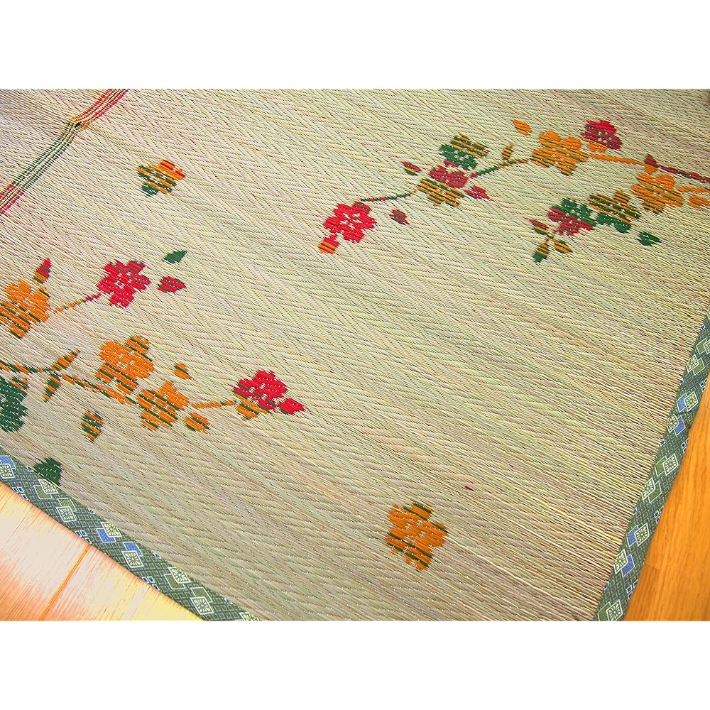 Hagiwara Rush Natural Edoma 4.5 tatami (approx. 261 x 261 cm) Hanagoza Carpet "Kozakura" 81896045