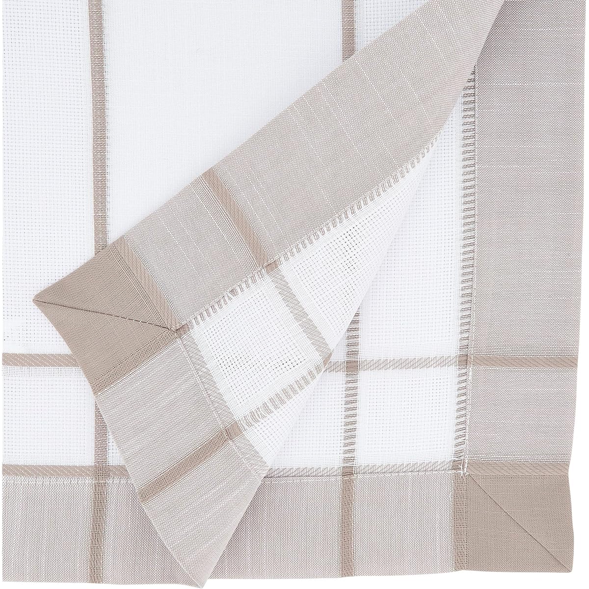 SARO LIFESTYLE Pavimento Collection Striped Border Table Runner, 16" x 90", Natural