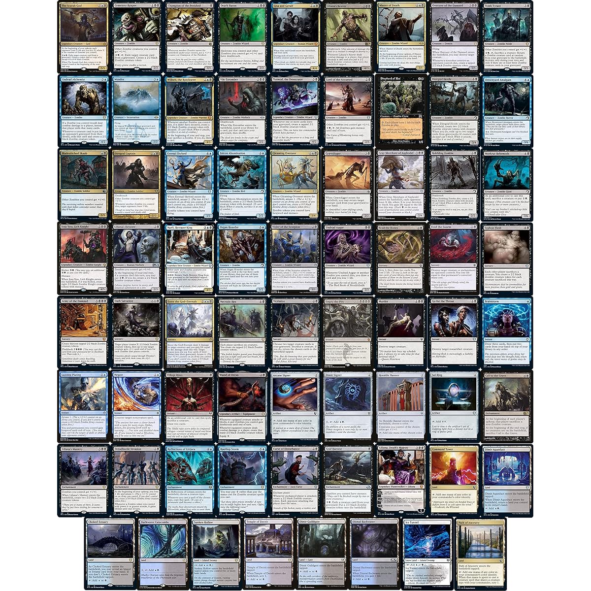 Elite Zombie Commander Deck - Scarab God - Dimir - Black Blue - EDH - 100 Cards - Custom Magic the Gathering Deck - Very Powerful!