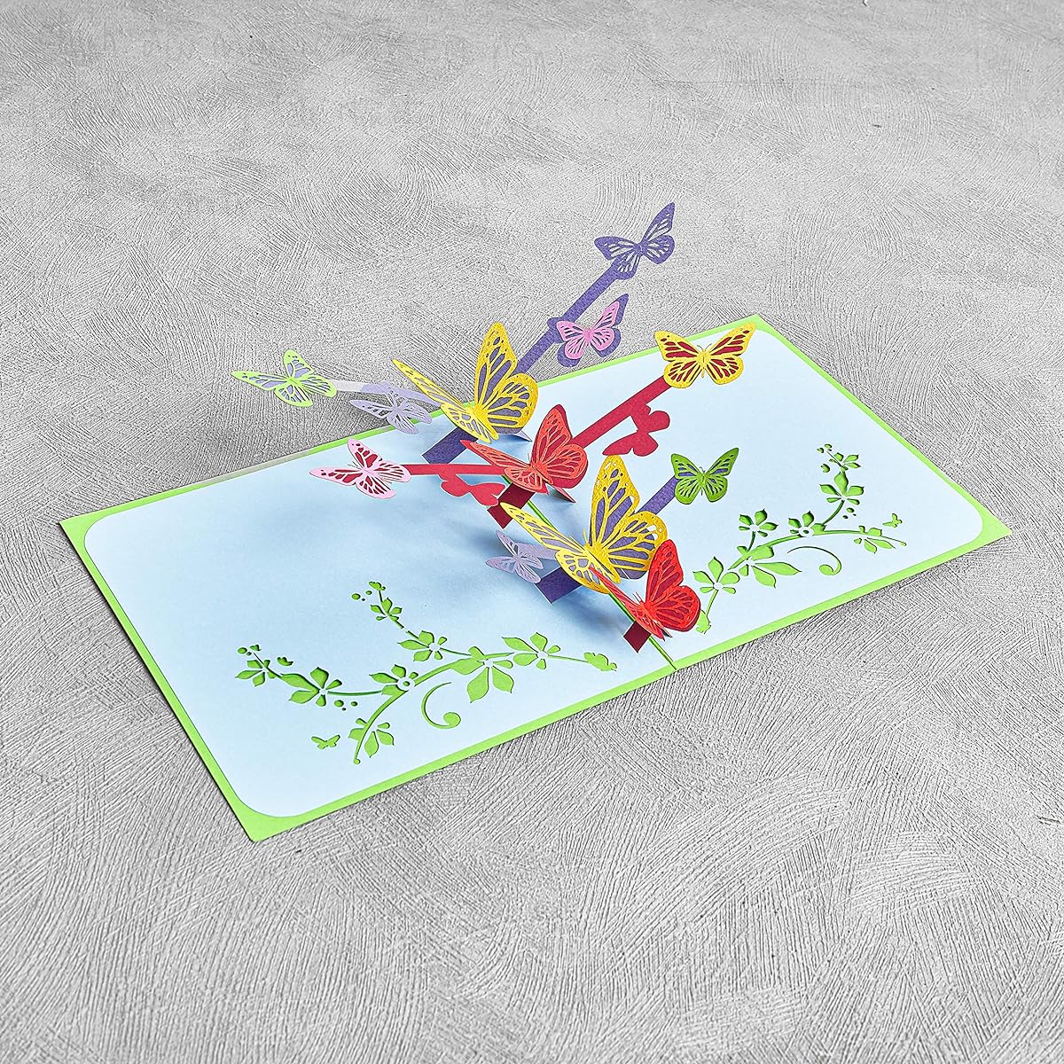 Rykamia Butterfly Pop Up Card 6x6inch Butterfly 3D Birthday Card Thank You Congratulations Card Thinking of You Anniversary Card Card for Friend Mom Wife Family