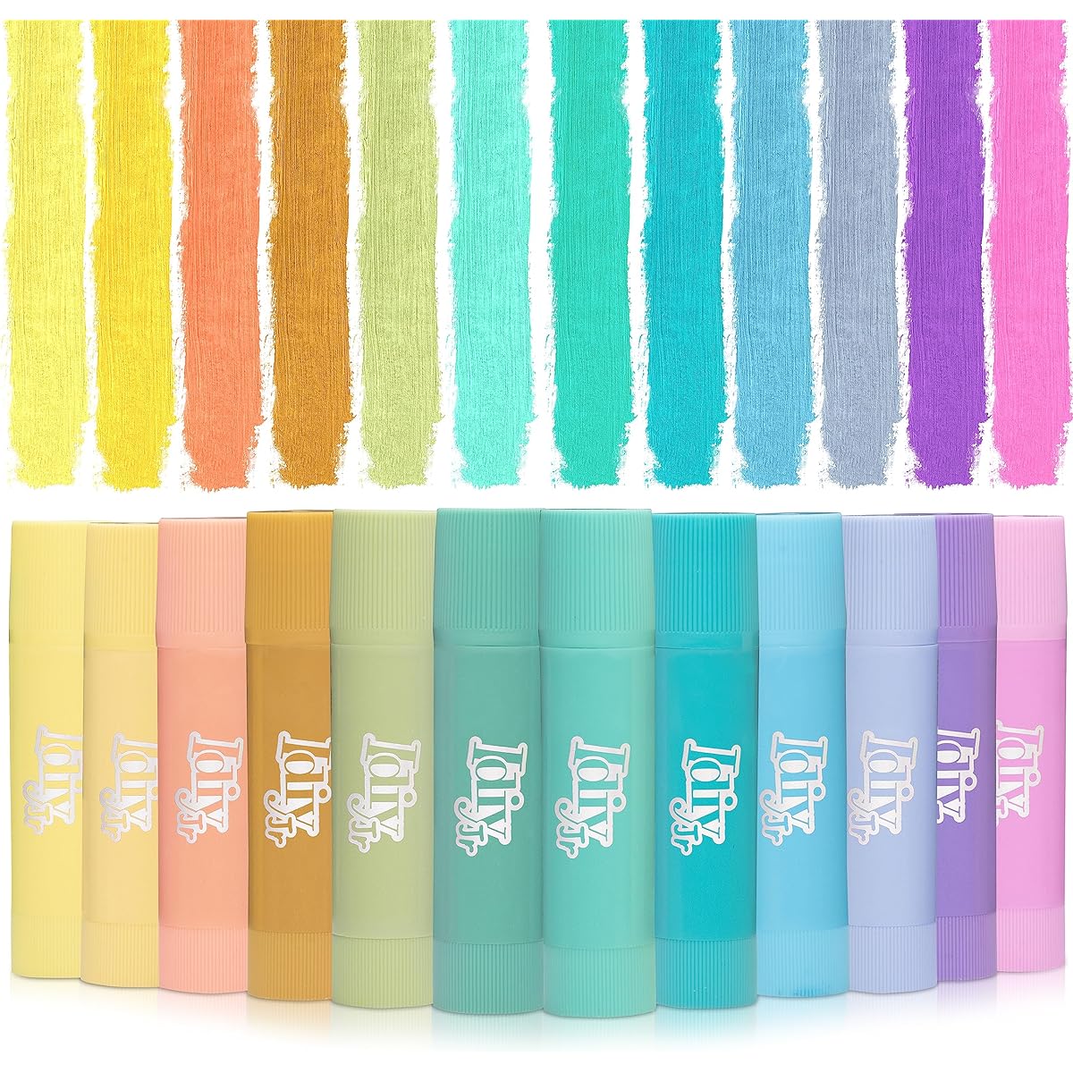 Idiy Tempera Paint Sticks (Pastel Colors 12 Pack) - All Classroom School Supplies Art & Craft Projects, Draw & Paint on Wood, Paper, Ceramic, Canvas! Fast Drying, Non-Toxic, No Stain
