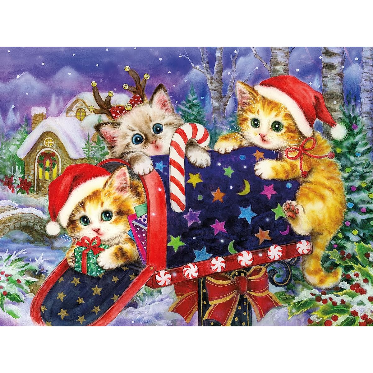 Ceaco - Holiday - Kitty Christmas Mail - 300 Piece Jigsaw Puzzle
