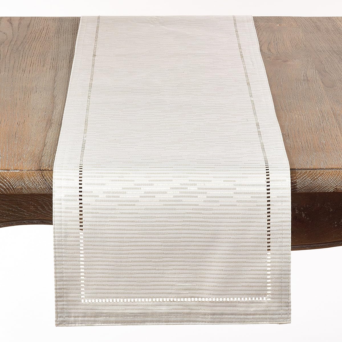 Ivory White Hemstitch Design Holiday Special Occasion Table Runner 13" x 108" Rectangle 100% Polyester (1 Piece)