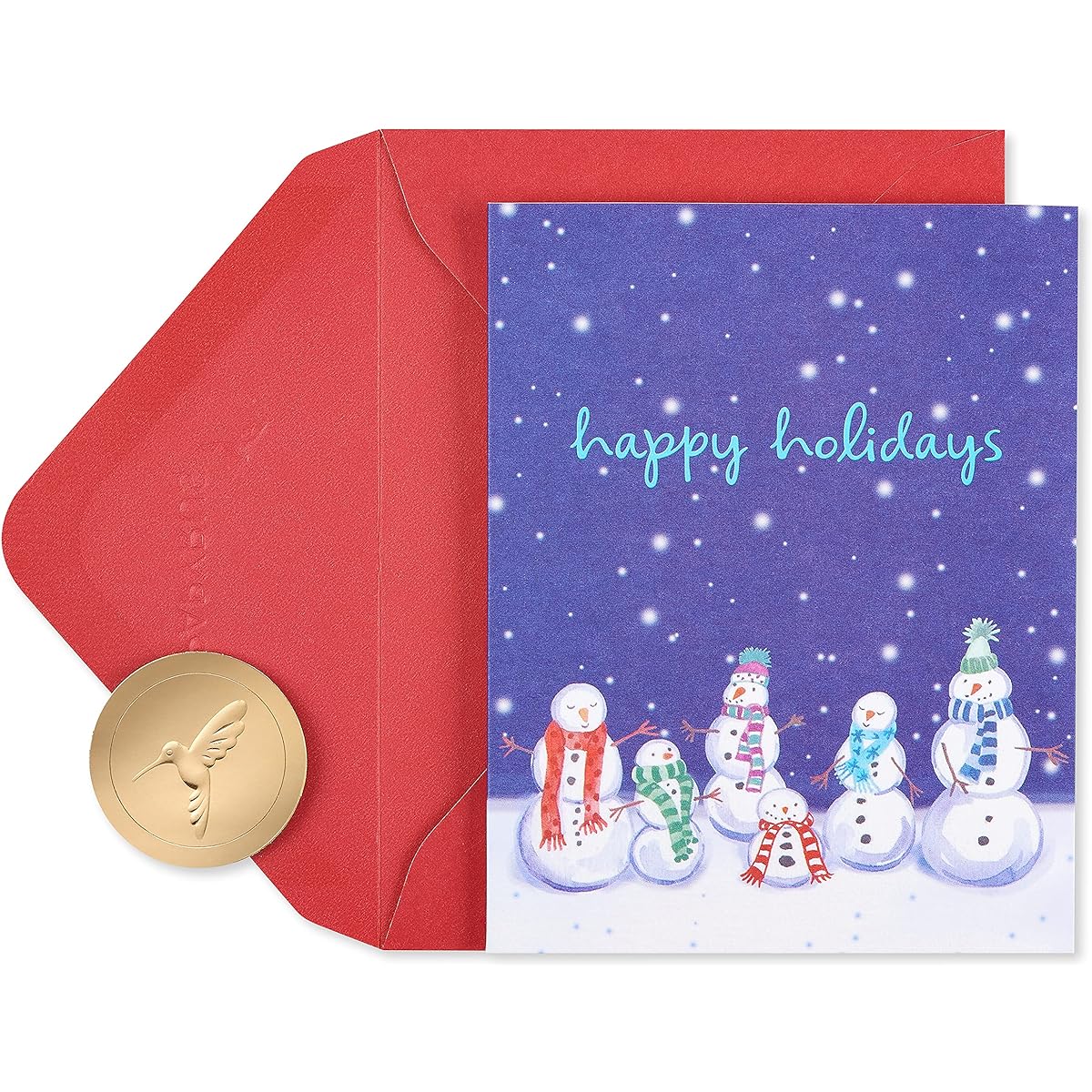 Papyrus Holiday Cards with Envelopes Happy Peaceful Seasons No Sparkles Snowman (20 Cards)