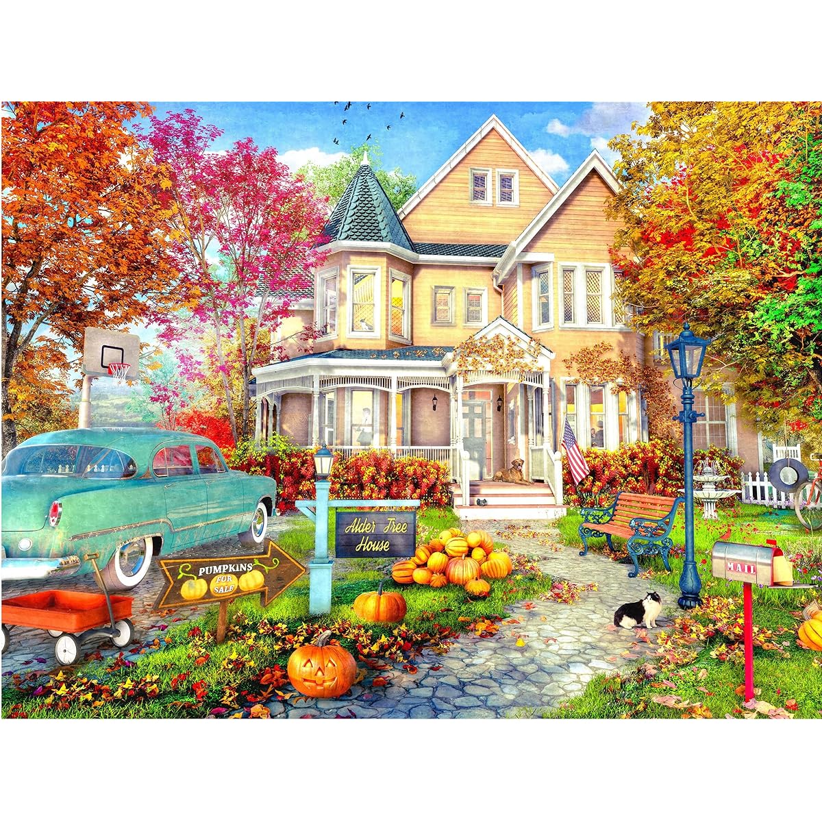 Ceaco - Dominic Davison - Autumn Townhouse - 750 Piece Jigsaw Puzzle